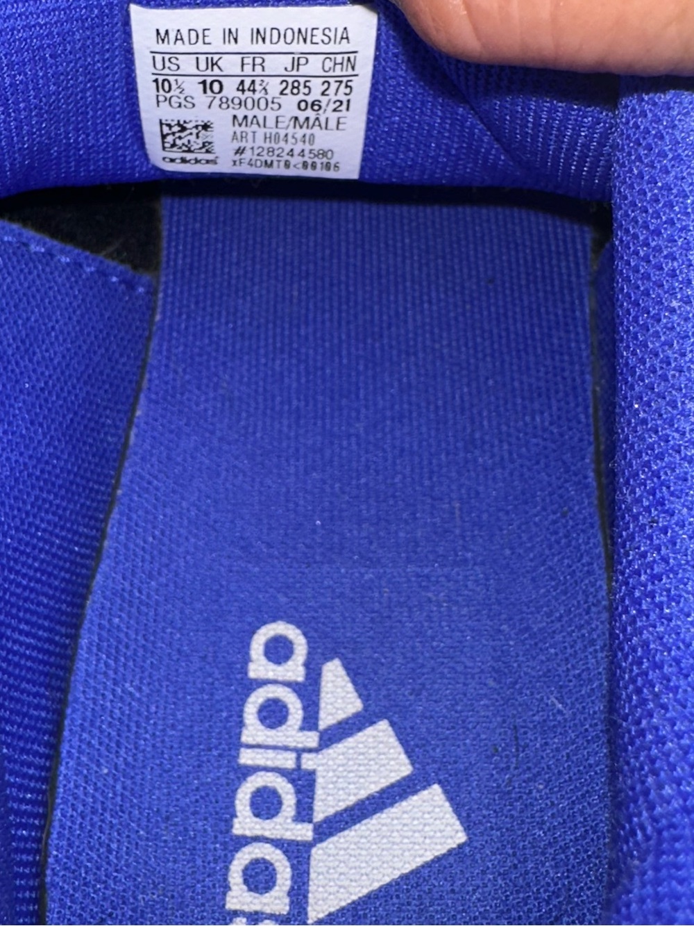 adidas Royal Blue Sneaker with White Logo Insole